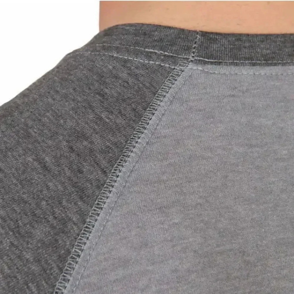 Columbia Men's Long Sleeve Raglan Tee Gray - Picture 3 of 9